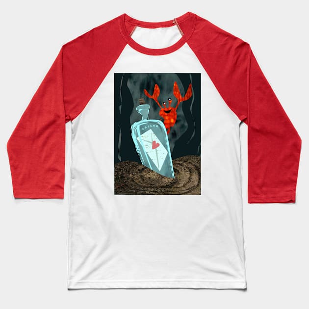 Crab finds love : Baseball T-Shirt by Annie Pom Freitag